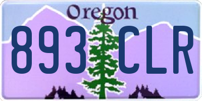 OR license plate 893CLR