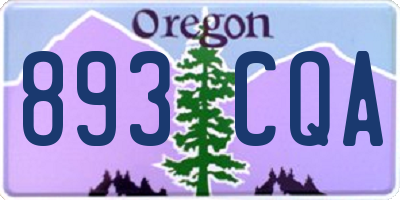 OR license plate 893CQA