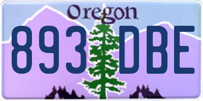 OR license plate 893DBE