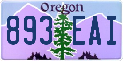 OR license plate 893EAI