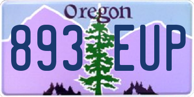 OR license plate 893EUP