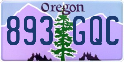 OR license plate 893GQC