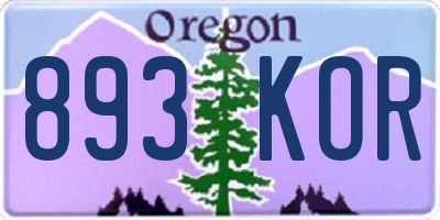 OR license plate 893KOR