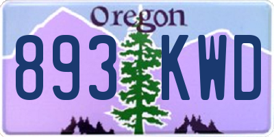 OR license plate 893KWD
