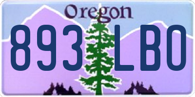 OR license plate 893LBO