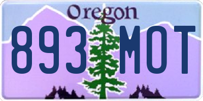 OR license plate 893MOT