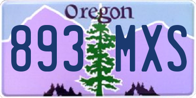 OR license plate 893MXS