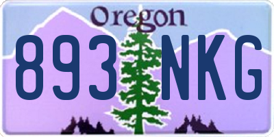 OR license plate 893NKG