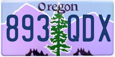OR license plate 893QDX