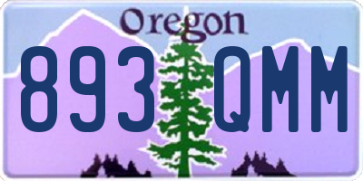 OR license plate 893QMM