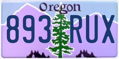 OR license plate 893RUX