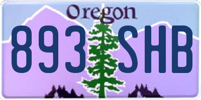 OR license plate 893SHB