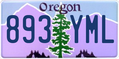 OR license plate 893YML