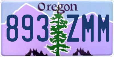 OR license plate 893ZMM
