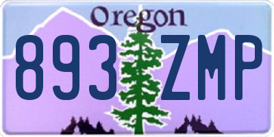 OR license plate 893ZMP