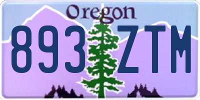 OR license plate 893ZTM
