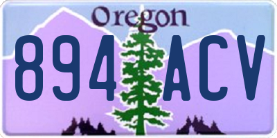 OR license plate 894ACV