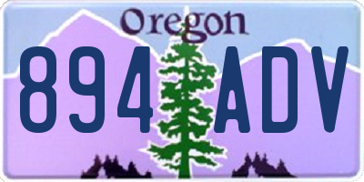 OR license plate 894ADV