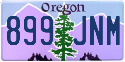 OR license plate 899JNM