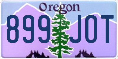 OR license plate 899JOT
