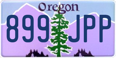 OR license plate 899JPP