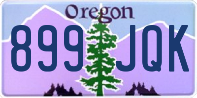 OR license plate 899JQK