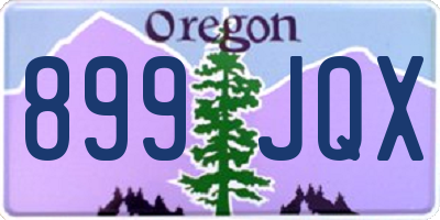 OR license plate 899JQX