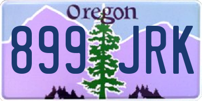 OR license plate 899JRK