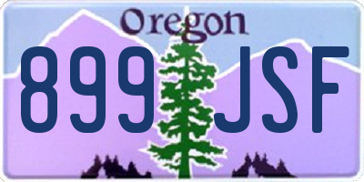 OR license plate 899JSF