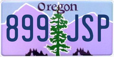OR license plate 899JSP