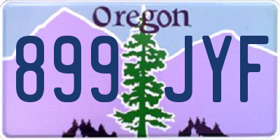 OR license plate 899JYF