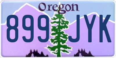 OR license plate 899JYK