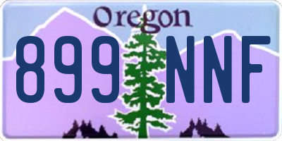 OR license plate 899NNF