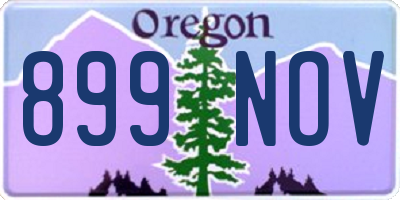 OR license plate 899NOV