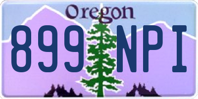 OR license plate 899NPI