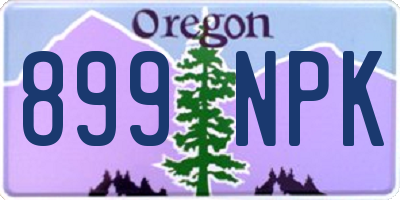 OR license plate 899NPK