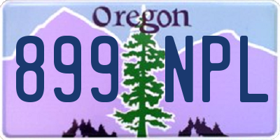 OR license plate 899NPL