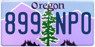 OR license plate 899NPO