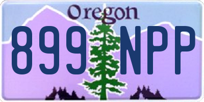 OR license plate 899NPP