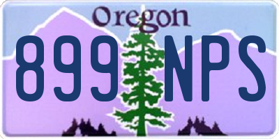 OR license plate 899NPS