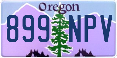 OR license plate 899NPV