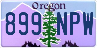 OR license plate 899NPW