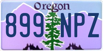 OR license plate 899NPZ
