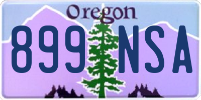 OR license plate 899NSA