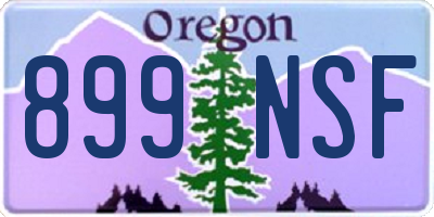 OR license plate 899NSF