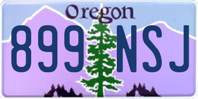 OR license plate 899NSJ