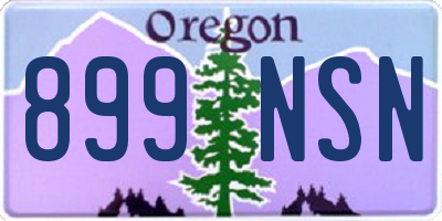 OR license plate 899NSN