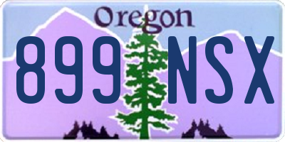OR license plate 899NSX