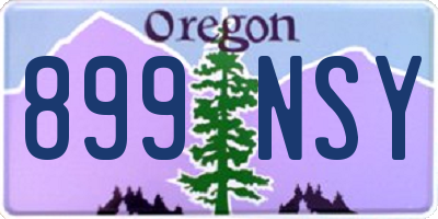 OR license plate 899NSY