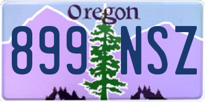 OR license plate 899NSZ